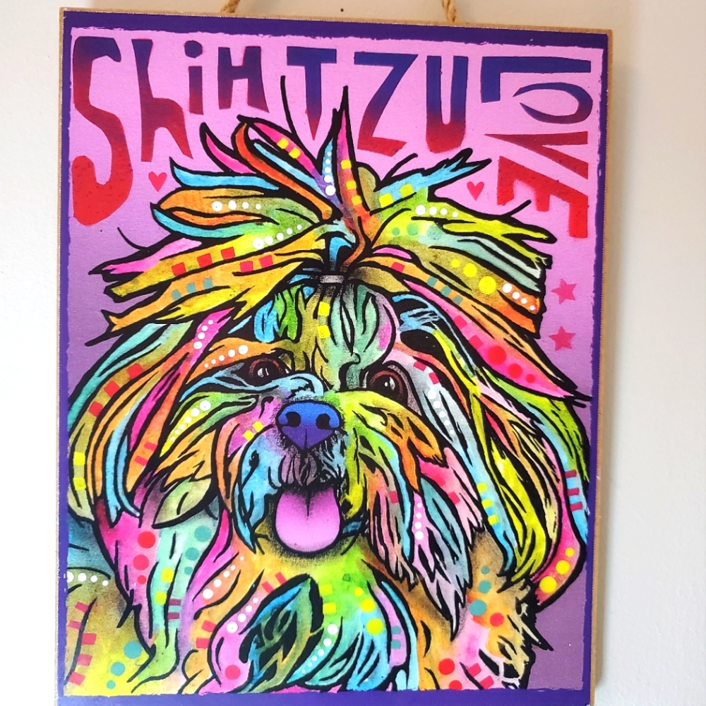 Shihtzu Love Graphic Art print on pressed wood  11.5x9 from Natural Life